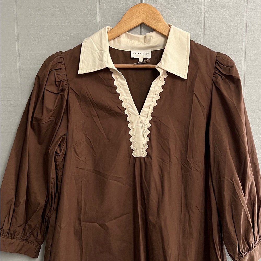 NWT Brown Entro Dress Large - Picture 3 of 15